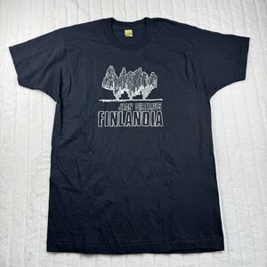 Vintage Jean Sibelius Finlandia Musician Composer T-shirt XL 1989 Black Band Tee
